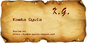 Komka Gyula névjegykártya