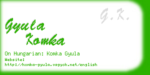 gyula komka business card